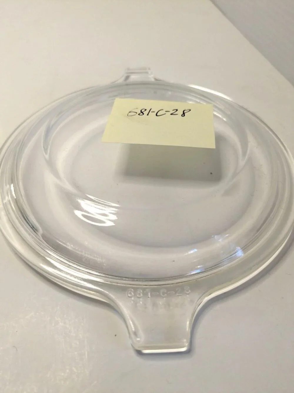 Two Clear Glass Replacement Lids With Handles 681-C-25 & 681-C-28 Approx 5.5